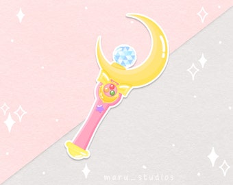 Moon Stick Sticker | Sailor Moon Sticker | Cute Vinyl Sticker for Bottle or Laptop