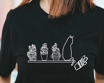 Cats and Plants Shirt, Gardener Shirt, Gift For Mom, Plant Lovers Shirt, Cat Lovers Shirt, Kitten Lover Gift, Succulent Plants Shirt