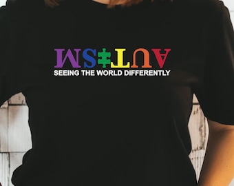 Autism Awareness Shirt, Seeing World Differently Shirt, Autism Puzzle Piece Sweatshirt, Autism Mom Tee, Autism Support Gift