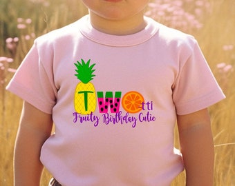 Two-tti Fruity Birthday Shirt, Second Birthday Outfit, Fruity Second Birthday Shirt, Second Birthday Family Tee, Fruity 2nd Birthday Gift