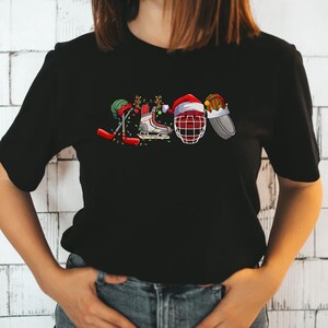 Christmas Ice Hockey Shirt, Ice Hockey Sweatshirt, Hockey Mom Shirt, Christmas Hockey Player Gift Tee, Hockey Lover Shirt, Xmas Sports Shirt