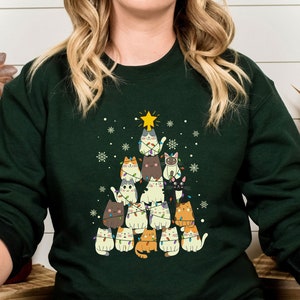 Christmas Cat Tree Sweatshirt, Merry Catmas Christmas Hoodie, Meowy Christmas Sweatshirt, Christmas Sweatshirt, Christmas Cats Sweatshirt,