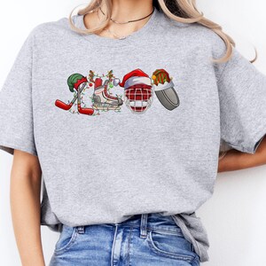 Christmas Ice Hockey Shirt, Ice Hockey Sweatshirt, Hockey Mom Shirt, Christmas Hockey Player Gift Tee, Hockey Lover Shirt, Xmas Sports Shirt