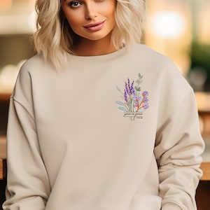 Grow In Grace Sweatshirt, Christian Sweatshirt, Bible Verse Sweatshirt, Floral Religious Sweatshirt, Grow in Grace Shirt, Christian Gift