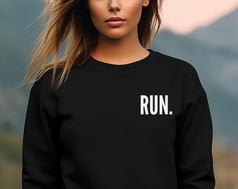 Run Sweatshirt, Minimalist Running Sweatshirt, Pocket Printed Run Sweatshirt, Gift Hoodie For Runner, Marathon Sweatshirt,Running Sweatshirt