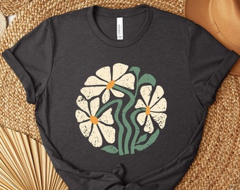 Daisy Shirt, Wildflower Tshirt, Boho Flowers Shirt, Women Floral Shirt, Summer Shirt, Gift for Mom, Botanical Tee Shirt, Daisies Shirt