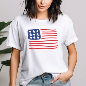 American Flag Shirt, Retro America Shirt, 4th Of July Shirt, Patriotic USA Gift, Independence Day, Women&#39;s 4th of July Tee, Forth Of July