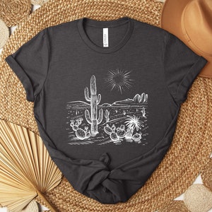 Desert Shirt, Cactus Shirt, Western Shirt, Adventure Shirt, Arizona Tshirt, Wild West Tee, Camping Shirt, Desert Life, Cactus Scene Shirt