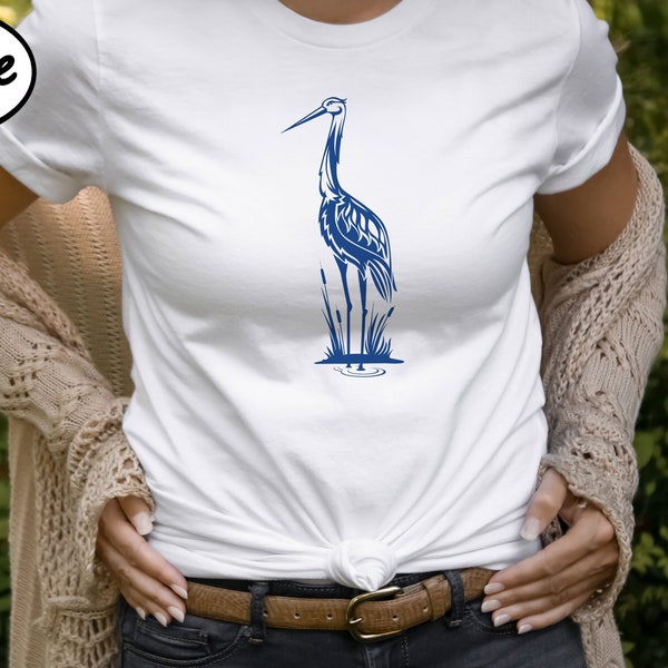 Blue Heron Shirt, Vintage Blue Heron T-Shirt, Gift Tee for Birdwatcher, Great Blue Heron Shirt, Bird Nerd Shirt, Bird Lover Shirt