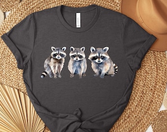 Three Raccoons Shirt, Funny Raccoon T-Shirt, Watercolor Raccoon Sweatshirt, Raccoon Lover Shirt, Raccoon Gifts, Meme Shirt, Animal Lover Tee