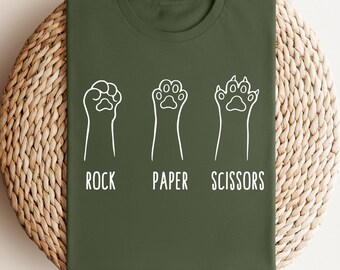 Rock Paper Scissors Shirt, Cat Paw Shirt, Funny Cat Sweatshirt, Gift For Cat Lover, Cat Owner Shirt, Cat Mom Shirt, Animal Paw Tee, Cat Dad