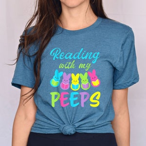 Funny Reading With My Peeps Book Reading Easter T Shirt Funny Reading With My Peeps Book Reading Easter T Shirt