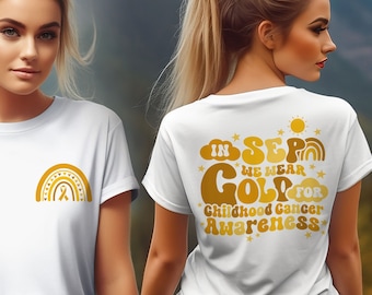 In September We Wear Gold Shirt, Childhood Cancer Awareness T-Shirt, Gold Ribbon Shirt, Pediatric Nurse Shirt, Childhood Cancer Support Tee