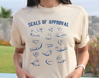 Seals Of Approval Funny Vintage Shirt, Retro Seal T-Shirt, Funny Sayings Shirt, Seal Lover Gift, Ocean Animal  Shirt, Silly Shirt Gifts