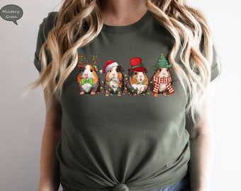 Guinea Pig Christmas Shirt, Guinea Pig Christmas Tree Lights T-Shirt, Merry Pigmas Holiday Tee, Cute Guinea Pig Shirt,Animal Christmas Shirt