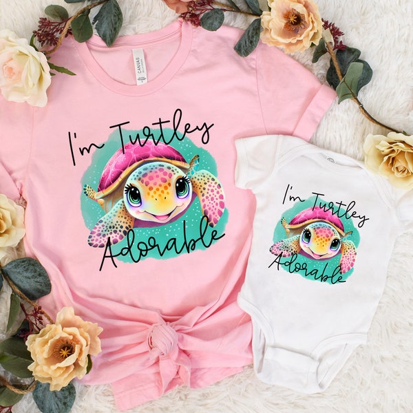 I'm Turtley Adorable Shirt, Cute Summer Kids Shirt, Animal Shirt for Kids, Sea Turtle Lovers,Baby Girl Turtley Shirt, Turtley Lover Kids Tee