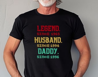 Chemise papa mari légende, chemise papa personnalisée avec dates, cadeau fête des pères, chemise papy personnalisée, cadeau fête des pères, sweat-shirt papa