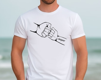 Custom Dad Shirt with Kids Name, Personalized Fist Bump Dad Shirt, Father's Day Gift, Dad T-Shirt, Gifts for Dad, Father and Son/Daughter