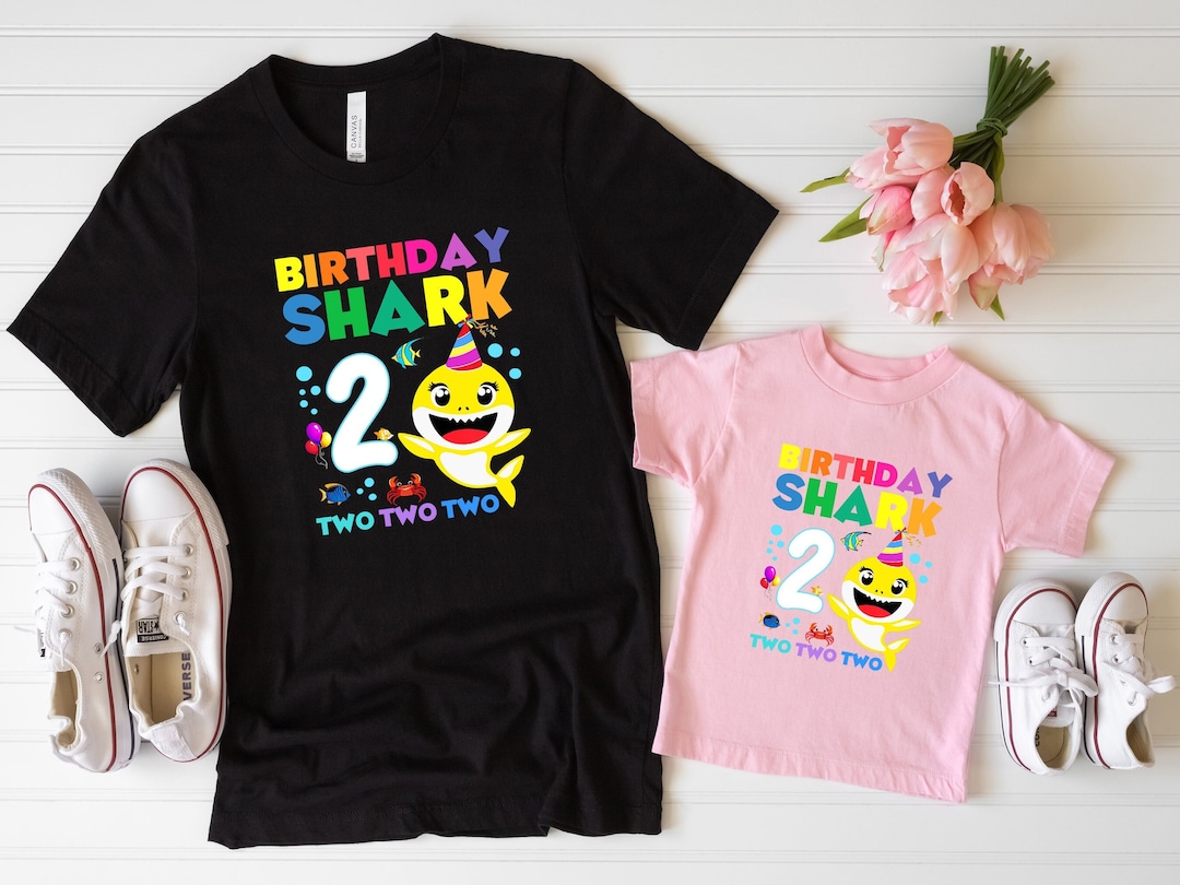 Birthday Shark Two Two Shirt, Happy Birthday Tee, Baby Shark