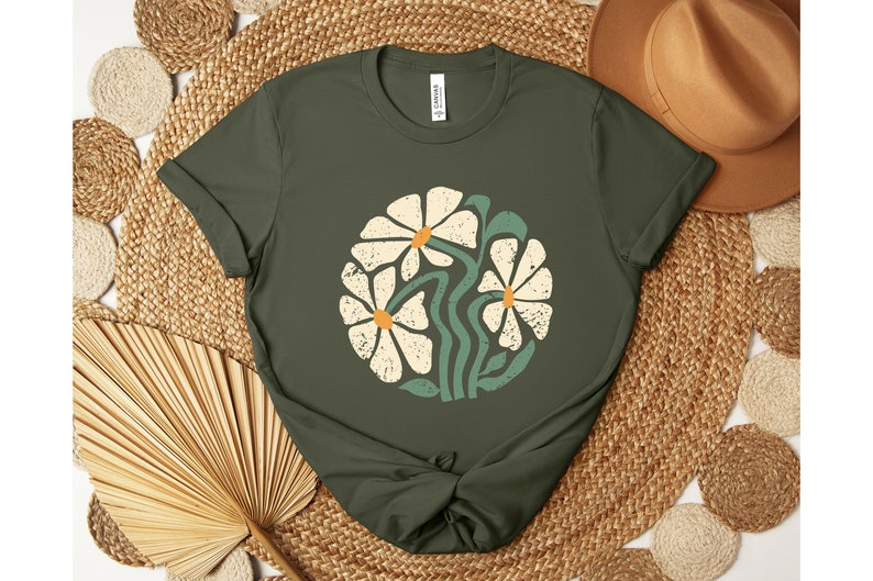 Daisy Shirt, Wildflower Tshirt, Boho Flowers Shirt, Women Floral Shirt, Summer Shirt, Gift for Mom, Botanical Tee Shirt, Daisies Shirt image 2
