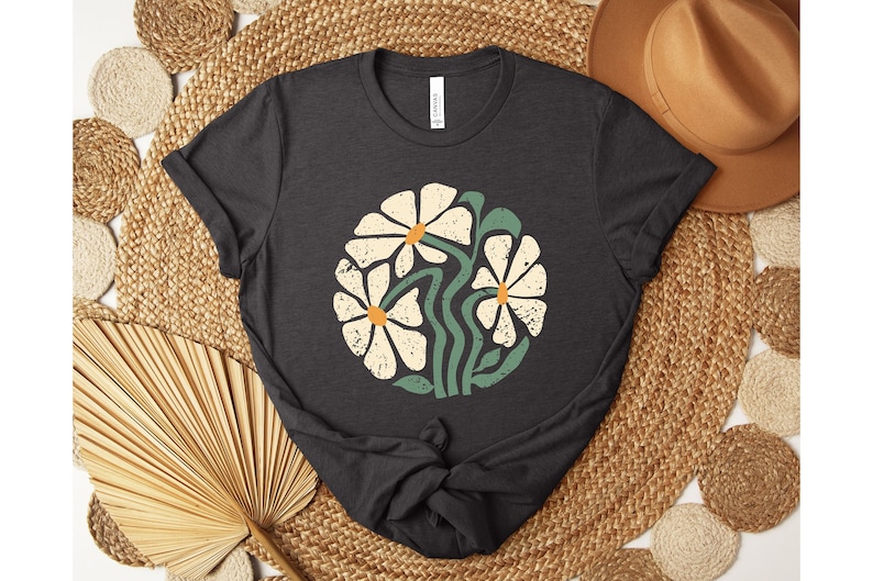 Daisy Shirt, Wildflower Tshirt, Boho Flowers Shirt, Women Floral Shirt, Summer Shirt, Gift for Mom, Botanical Tee Shirt, Daisies Shirt image 1