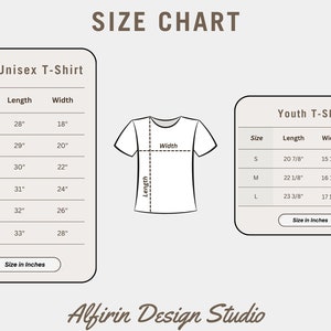the size chart for a t - shirt is shown