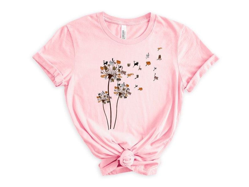 Cats Flower Fly Dandelion Shirt Cute Cat Lover T-shirt Cat - Etsy