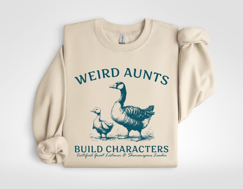 Weird Aunts Build Characters Sweatshirt, Funny Aunt Sweatshirt, Silly Goose Duck Shirt, Funny Gift for Aunt, Best Aunt Sweater, New Aunt Tee