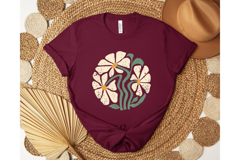 Daisy Shirt, Wildflower Tshirt, Boho Flowers Shirt, Women Floral Shirt, Summer Shirt, Gift for Mom, Botanical Tee Shirt, Daisies Shirt image 4