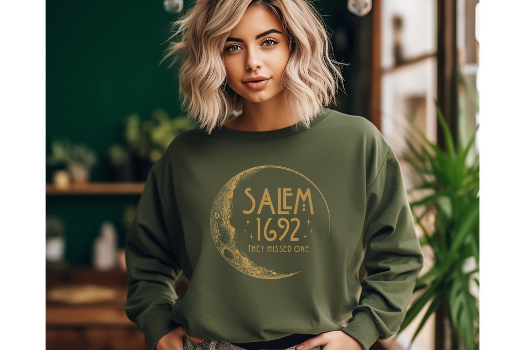 Womens Salem Witchco Crafting Enchanted Since 1692 Print Hoodie