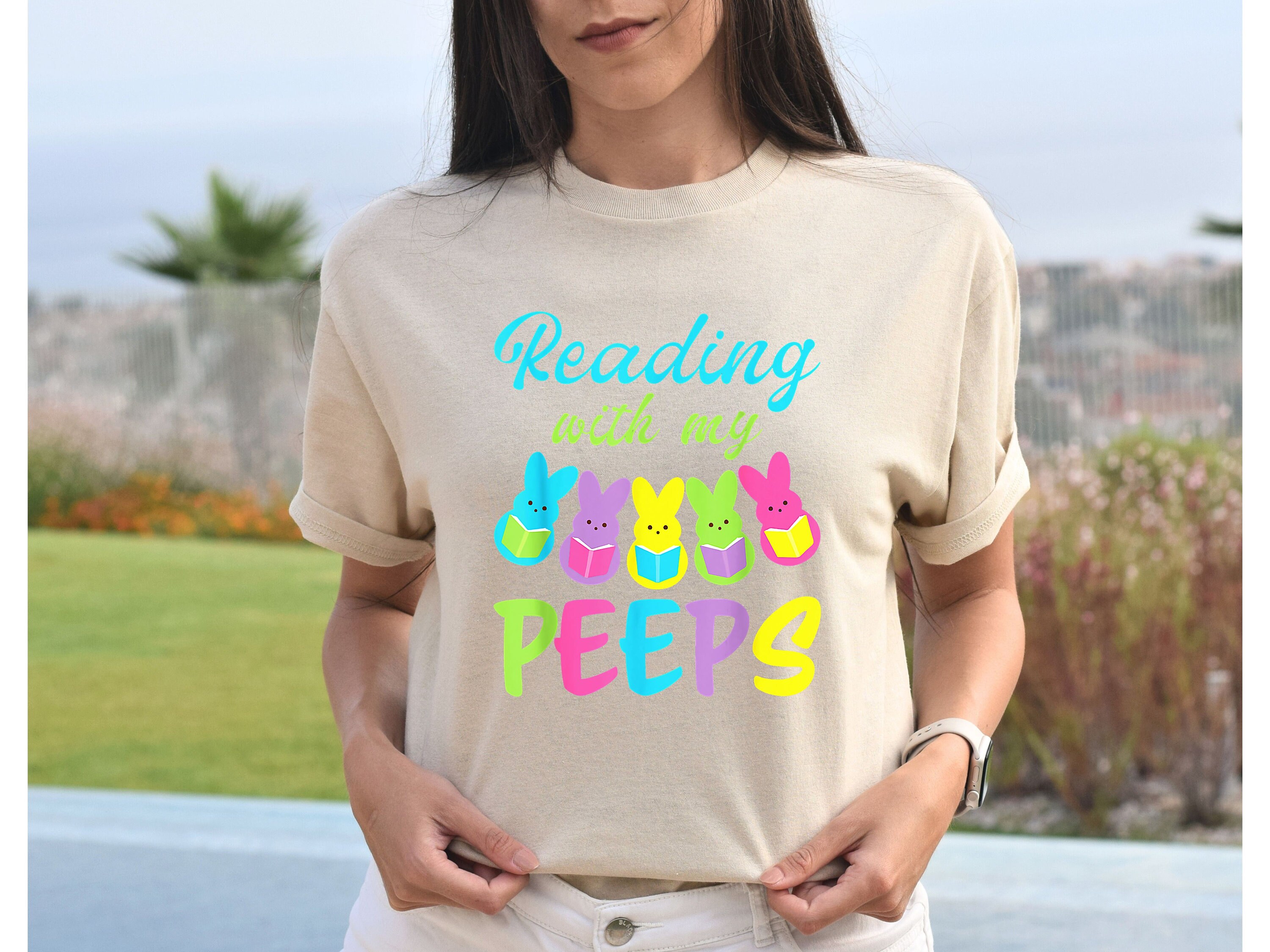 Funny Reading With My Peeps Book Reading Easter T Shirt Funny Reading With My Peeps Book Reading Easter T Shirt