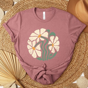 Daisy Shirt, Wildflower Tshirt, Boho Flowers Shirt, Women Floral Shirt, Summer Shirt, Gift for Mom, Botanical Tee Shirt, Daisies Shirt image 5