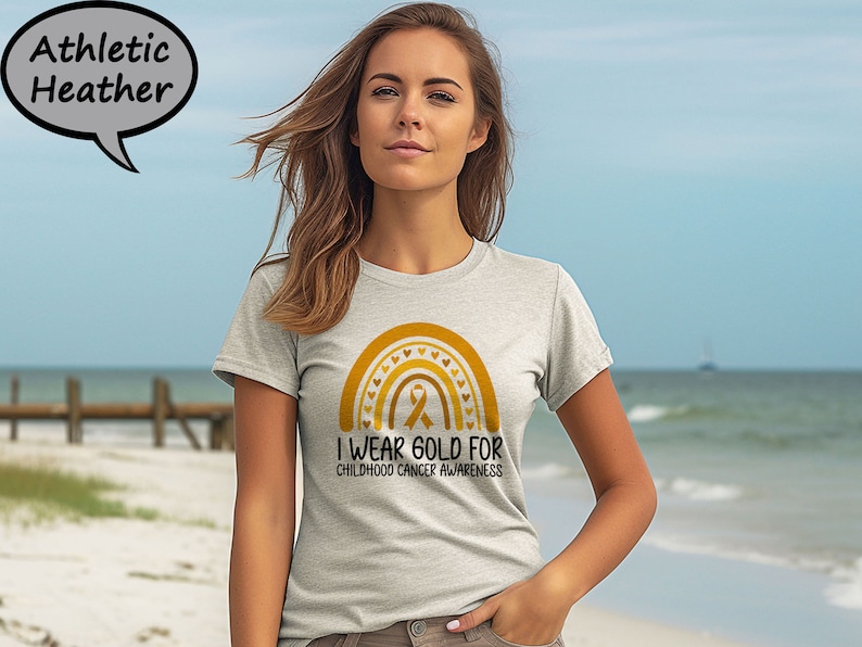 I Wear Gold For Childhood Cancer Awareness Shirt, Gold Cancer Ribbon T-Shirt, Pediatric Cancer Awareness Tee, Childhood Cancer Support Shirt image 4