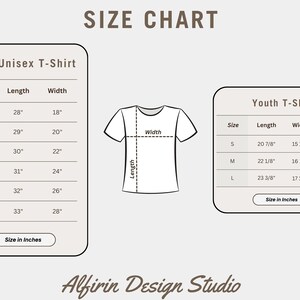 the size chart for a t - shirt is shown
