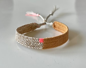 Bracciale Dell'Amicizia Infinity Con Perle – Argento E Oro – Regolabile – Fatto A Mano – StarAppeal – Corda Cerata Di Qualità