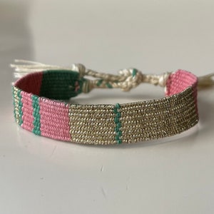 Woven Boho Bracelet with Linen