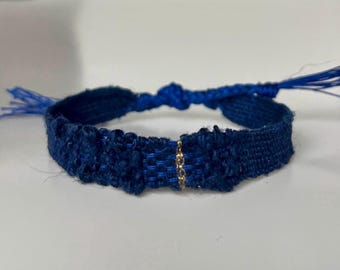 Woven minimalist linen bracelet
