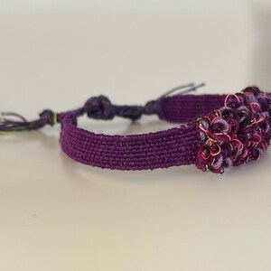 Woven bracelet with silk and linen image 4