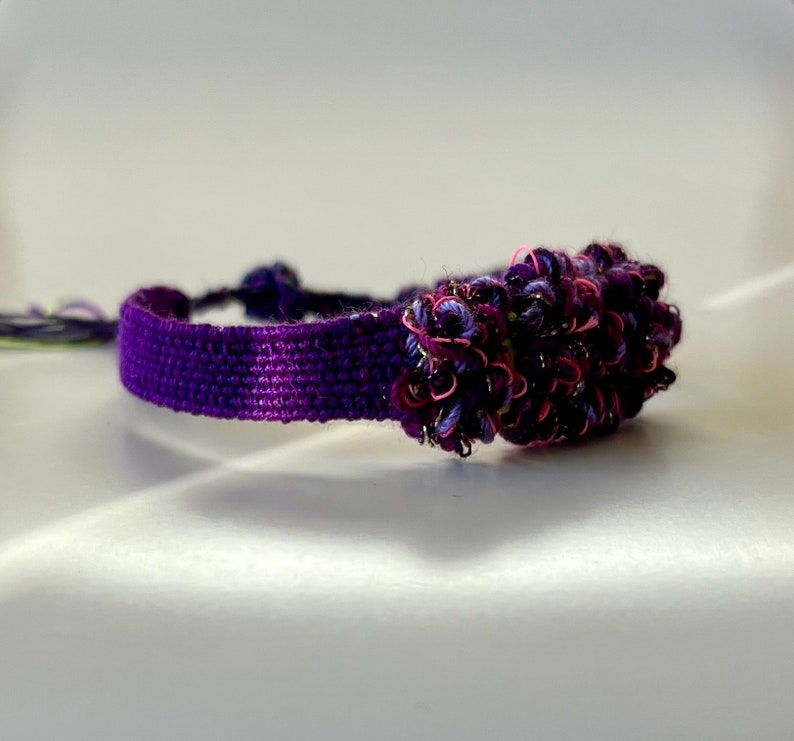 Woven bracelet with silk and linen image 5