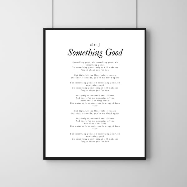 Something Good - alt-J Lyrics Art