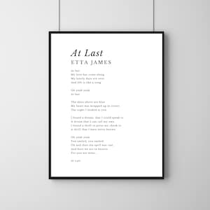 Eindelijk - Etta James Lyrics Art