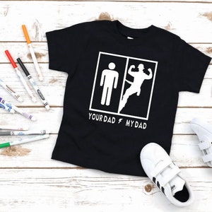 Dad hero, lineman, my dad v your dad, kids t-shirt