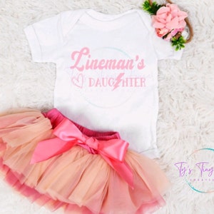 Lineman&#39;s Daughter Infant Bodysuit, Lineman&#39;s Kids, Birth Announcement, Gender Reveal.