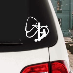 Nurse Lineman Car Decal, Lineman Nurse Truck Decal, Nurse Loves Her Lineman Decal, Lineman Loves His Nurse Decal, Laptop decal