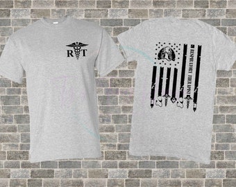 Respiratory Therapist American Flag T-shirt, RT Pride T-shirt