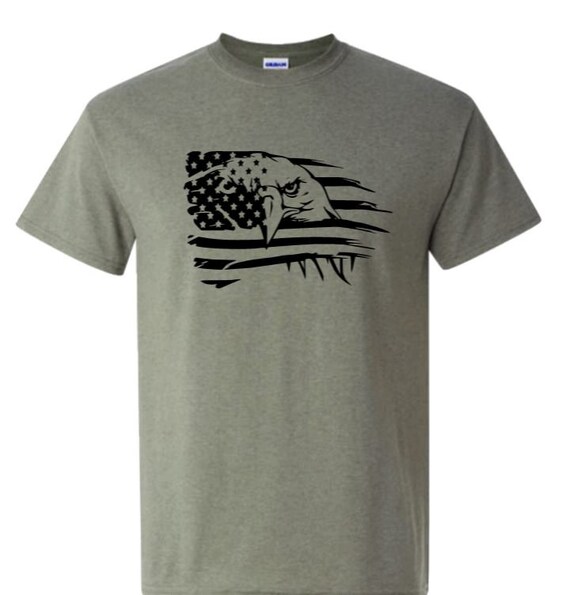 Patriotic T-shirt, American Flag See Through Eagle T-shirt, Eagle