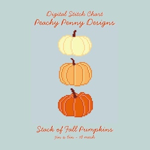 Stack of Fall Pumpkins Needlepoint Pattern (Digital Download)