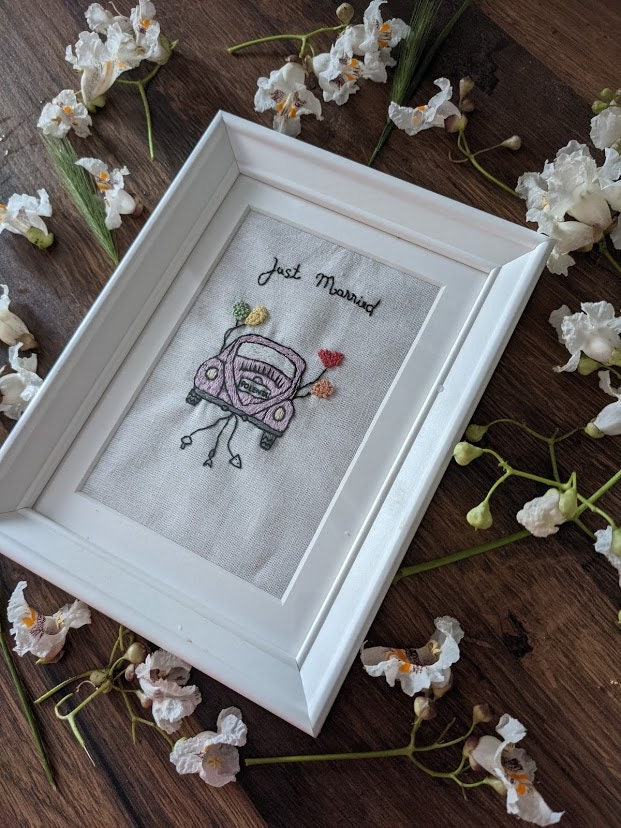 Handmade wedding embroidery special unique gift for  etsy