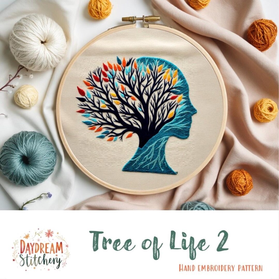 Printable Hand Embroidery Pattern: Tree of Life 2 (PDF Art Design ...