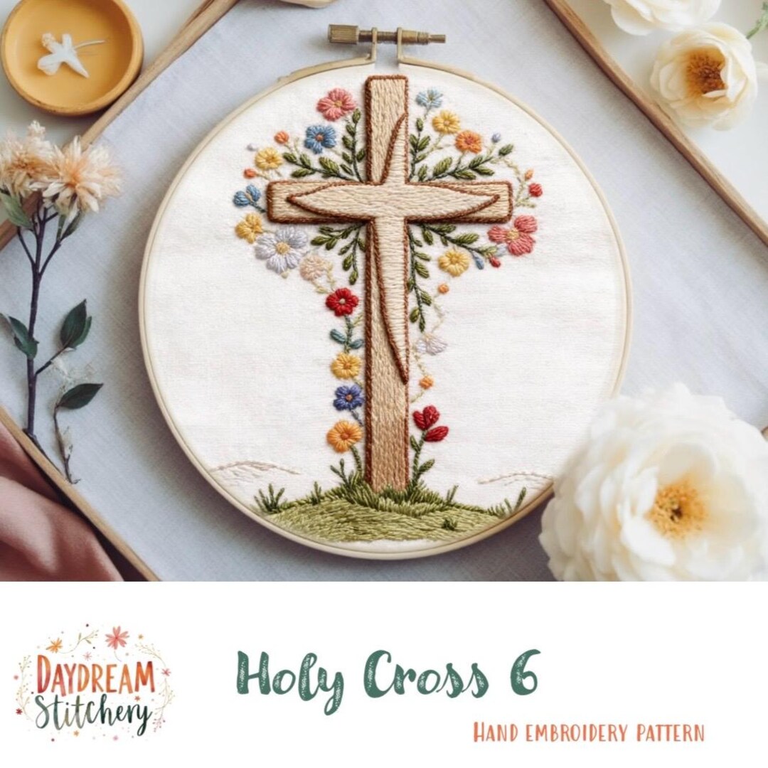 Holy Pattern Link Ink PDF Pattern Hand Embroidery Design: Holy Cross 6 (christ Jesus Saviour ...
